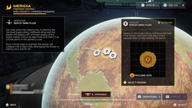 Helldivers 2 players charged with destroying planet meridia - mission info