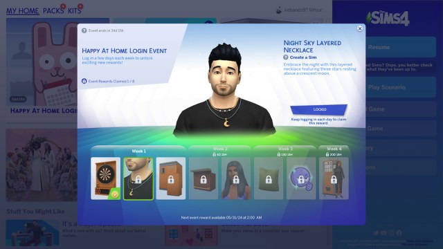 Night Sky Layered Necklace in Sims 4