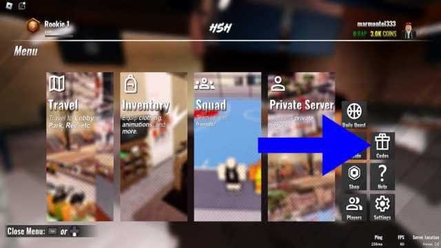 How to redeem codes in Highschool Hoops Demo