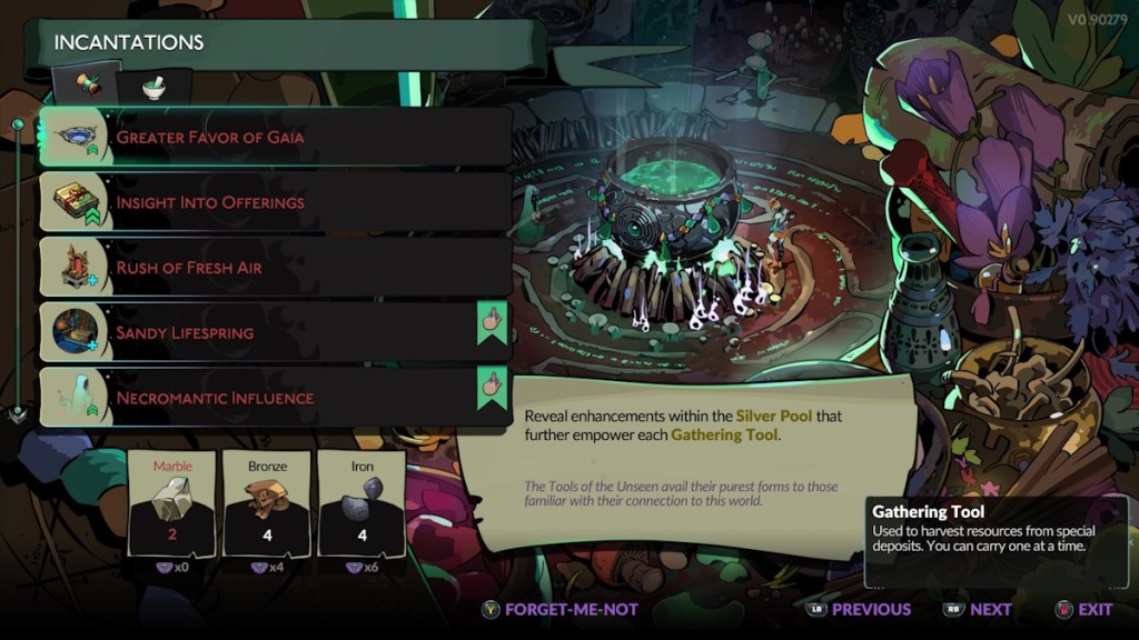 How to upgrade Harvest Tools in Hades 2 to get more resources - the tool upgrade incantation
