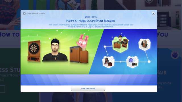 The Sims 4 Weekly event message