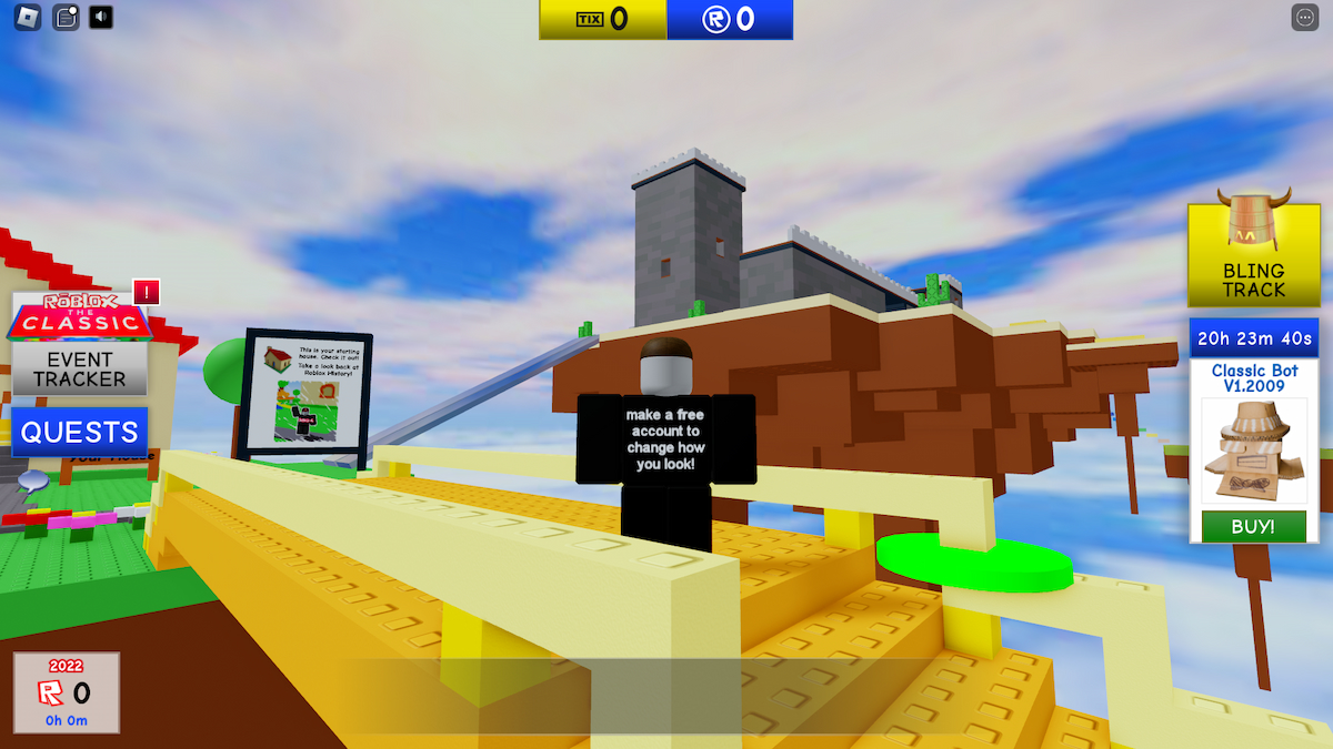 Yellow portal in Roblox The Classic