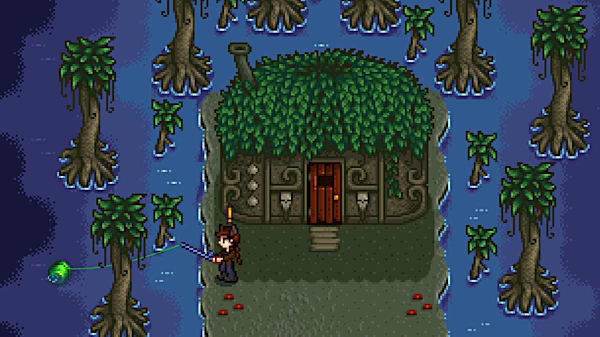 Fishing in the Witch's Swamp in Stardew Valley