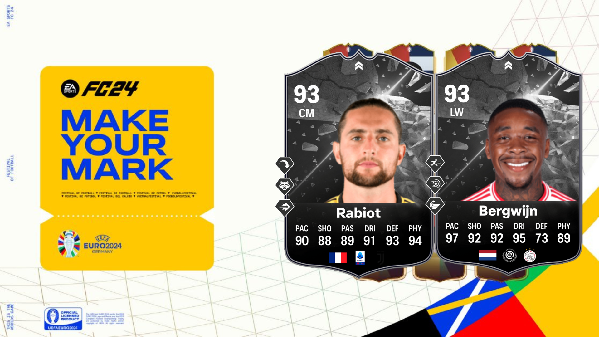 An image of Rabiot and Bergwijn Showdown SBC