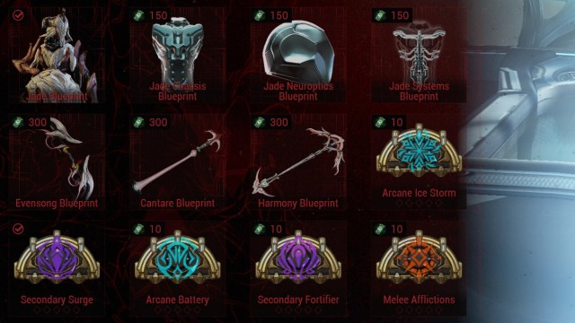 Warframe Vestigial Motes Shop