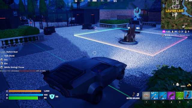 Fortnite Nitro Splash in a vehicle