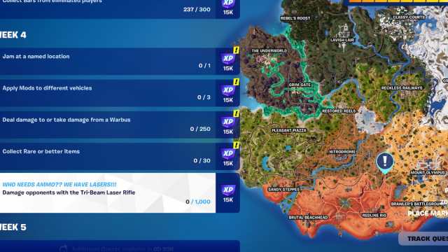 Fortnite tri-beam laser gun map location