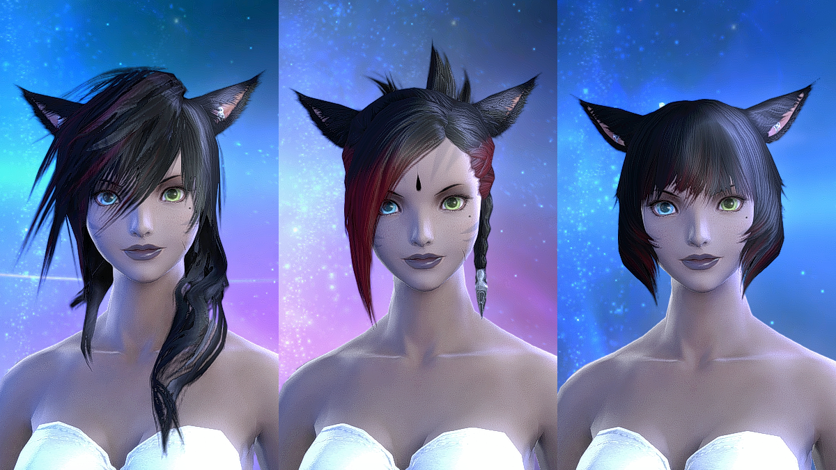 Hairstyles available from the Final Fantasy XIV Online Store