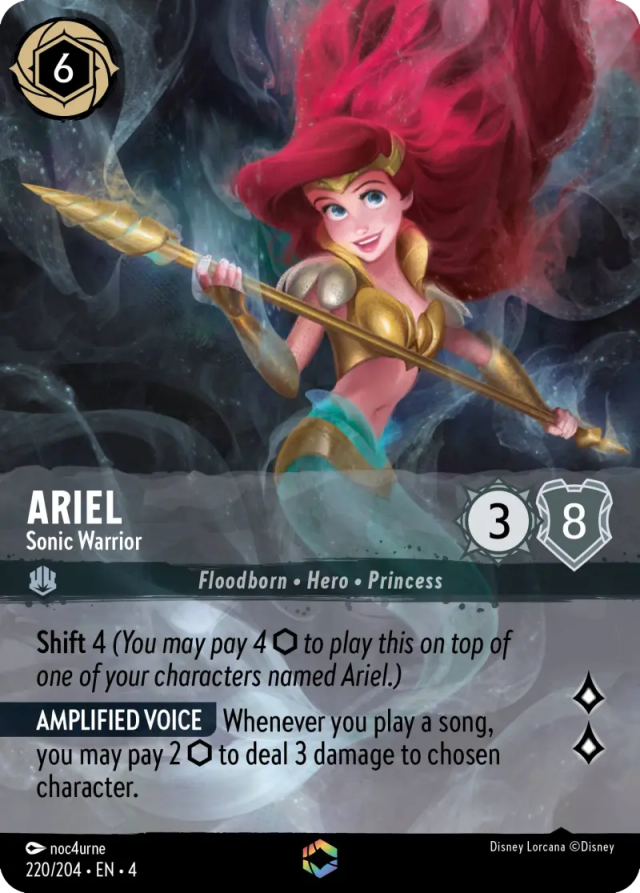 lorcana ariel sonic warrior enchanted card