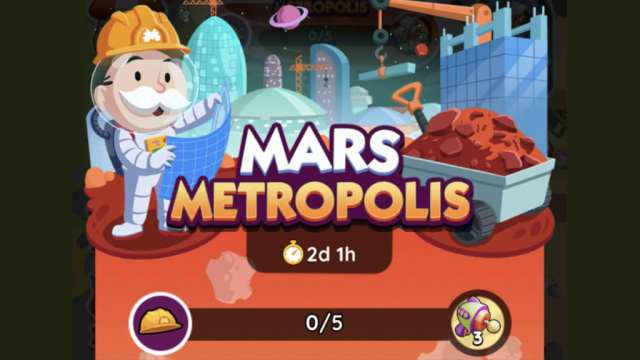 Monopoly GO Martian Treasures pickaxe reward from an event