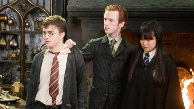 Percy accosts Harry and Cho