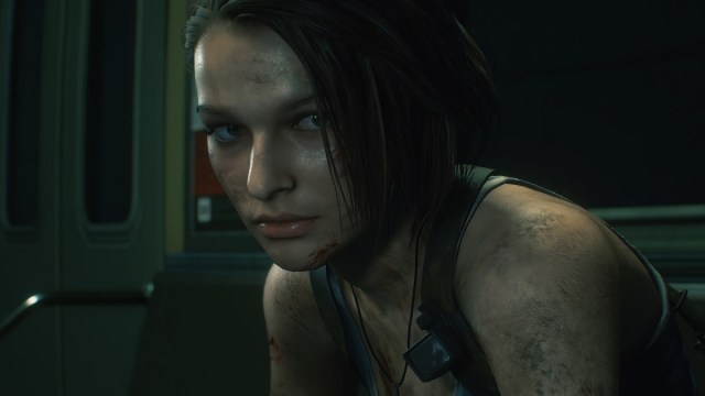 Resident Evil 3 Remake: Jill Valentine sat on a train looking moody.