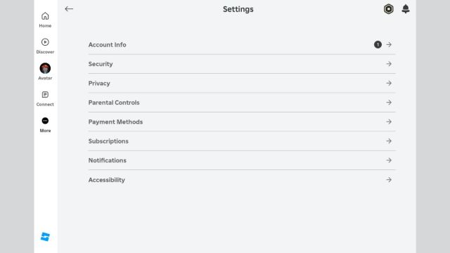 settings in roblox