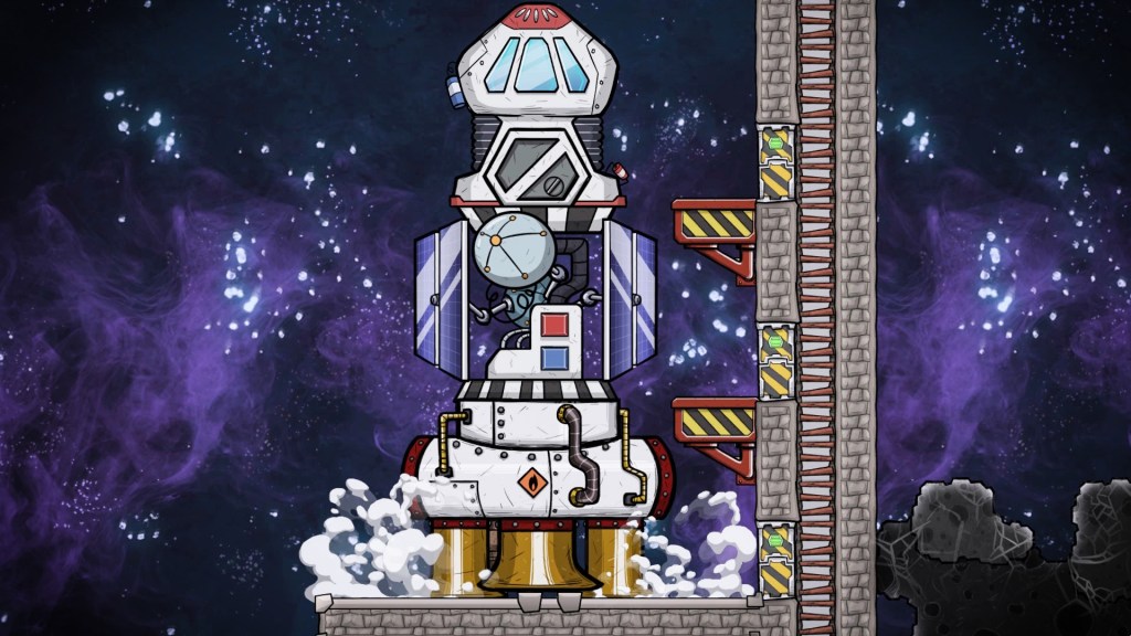 An image of Oxygen Not Included's rocket launch