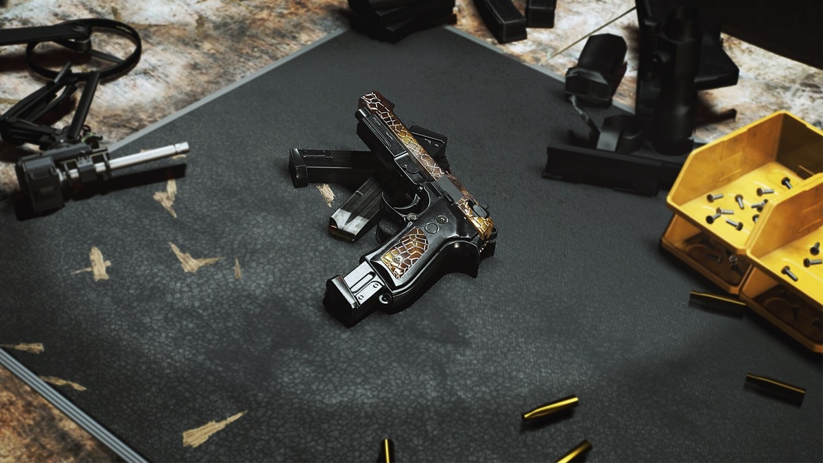 A picture of an Exotic sidearm from The Division 2.