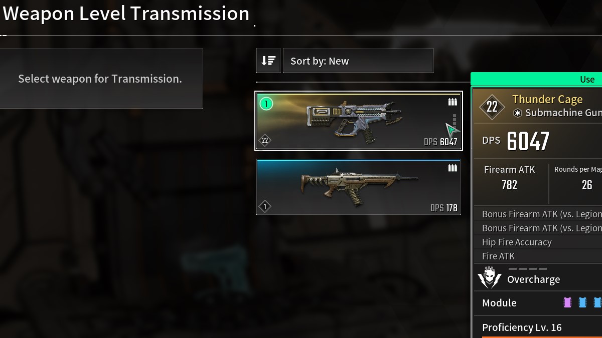 The First Descendant Thunder Cage Weapon Level Transmission