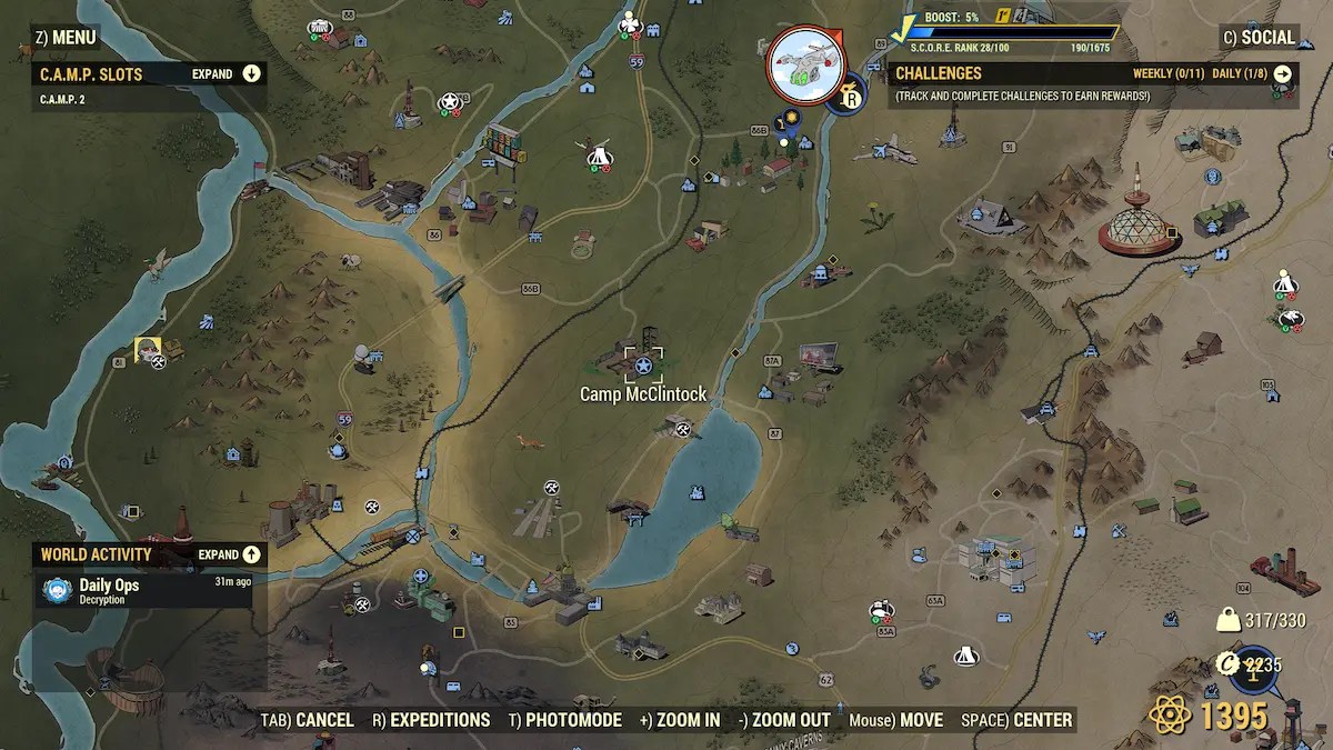 fallout 76 camp mcclintock map location