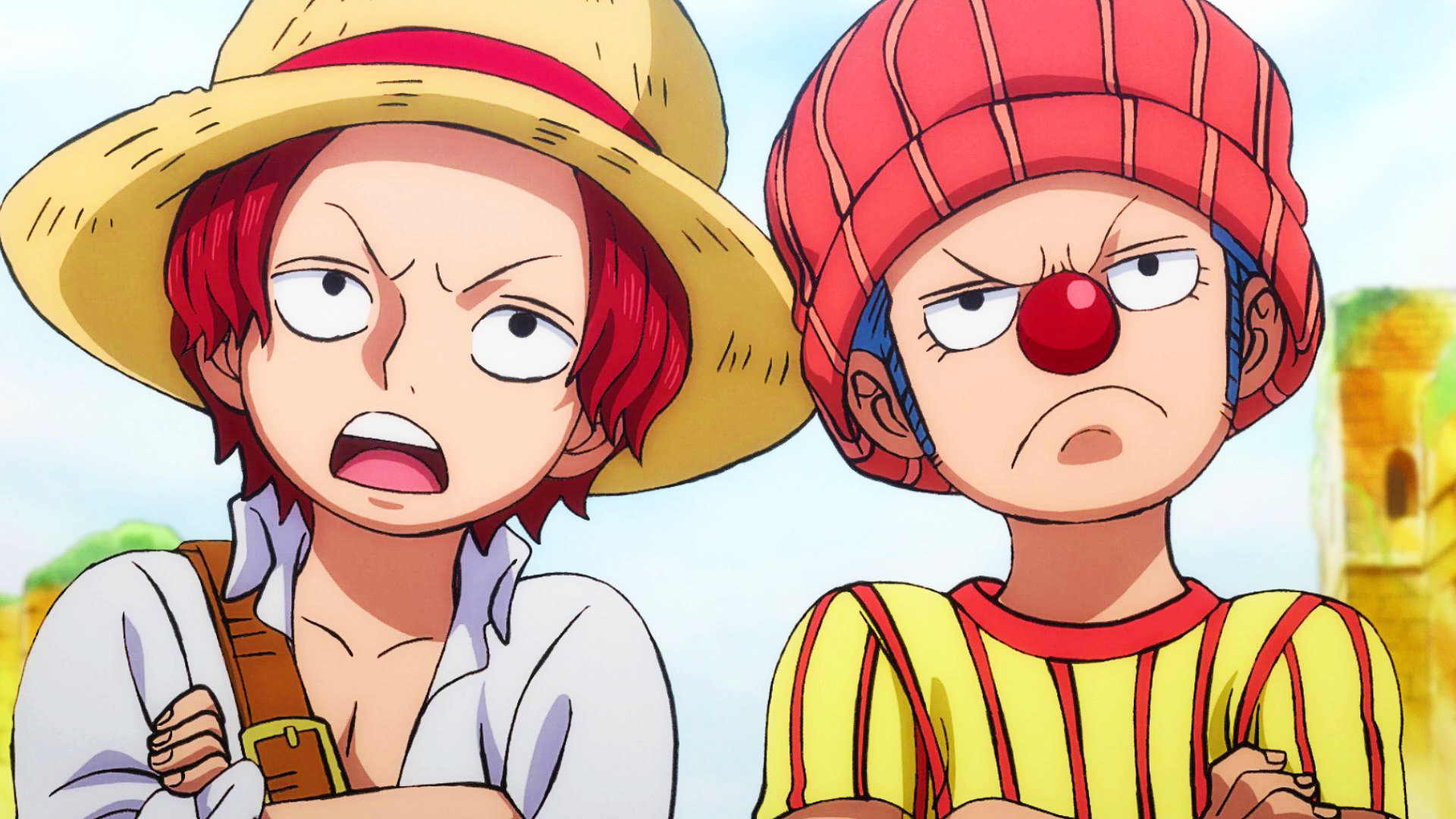 Young Buggy and Shanks in One Piece