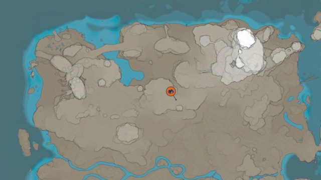 SAM Ore locations marked on a map of Rocky Desert in Satisfactory.