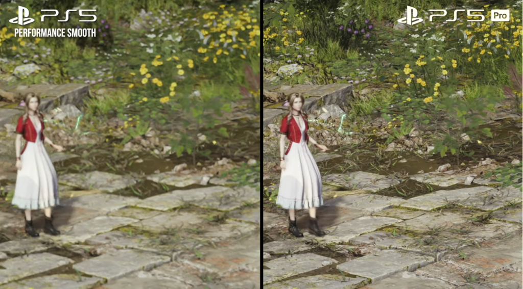 Aerith compared in PS5 and PS5 Pro