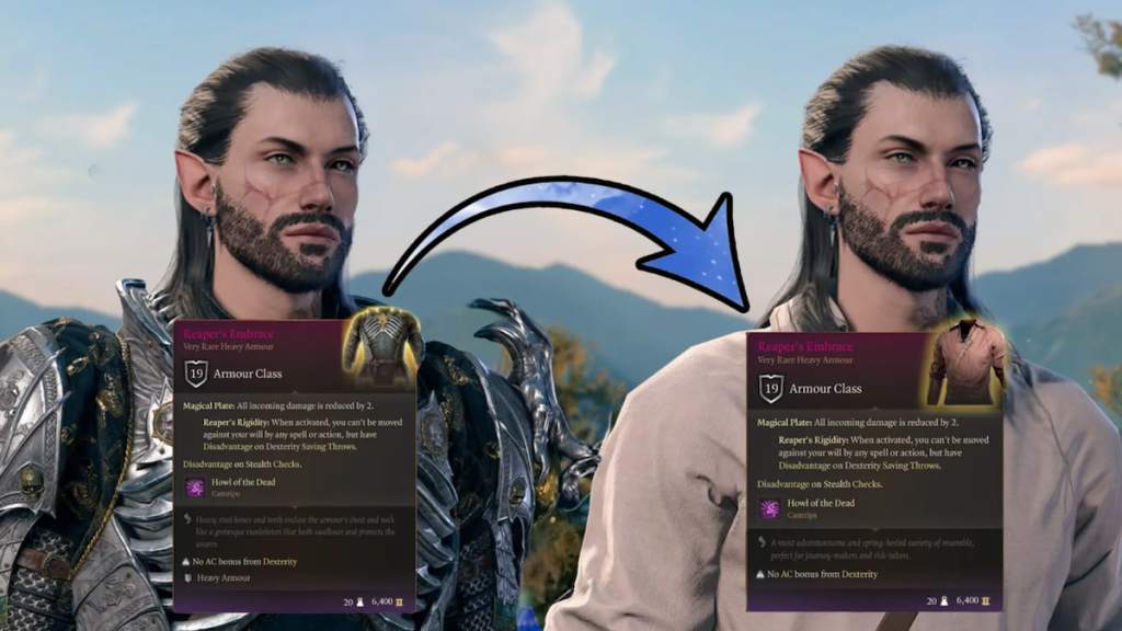 Changing armor with transmog enhanced mod in BG3