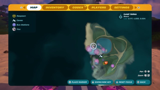 The location where we managed to find a Klombo in LEGO Fortnite.