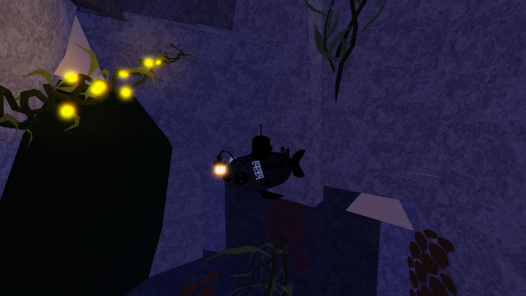 A Submarine is diving down Mariana's Veil in Fisch