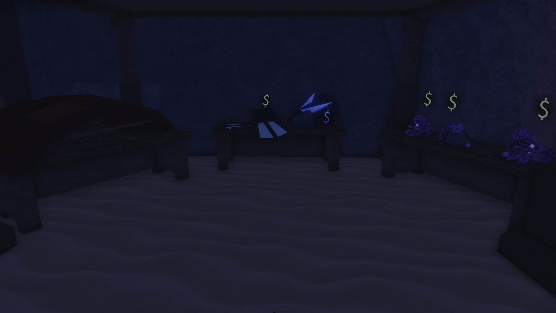 Merchant area in the Desolate Pocket in Fisch Roblox