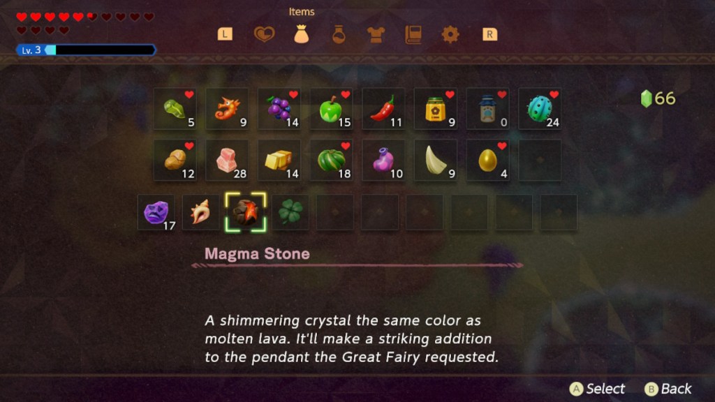 Magma Stone required for The Great Fairy's Request in Zelda: Echoes of Wisdom