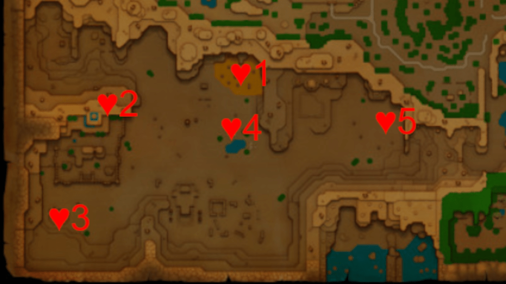 Heart Pieces found in the Gerudo Desert in Zelda: Echoes of Wisdom