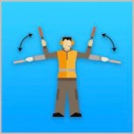 Move Forward marshaller signal in the BitLife pilot test