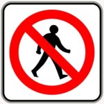 No Pedestrians road sign in the BitLife driving test