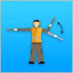 Turn Left marshaller signal in the BitLife pilot test