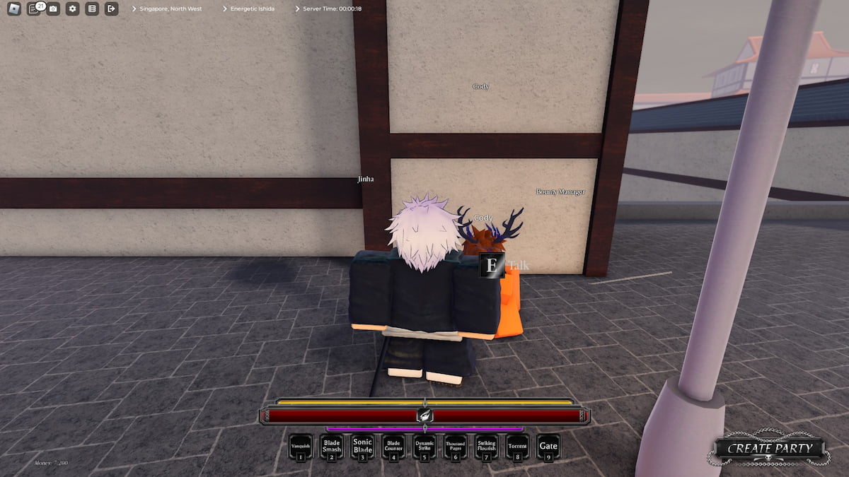 Player starting the Vizard Soul Reaper progression with Cody in Paradox Roblox experience