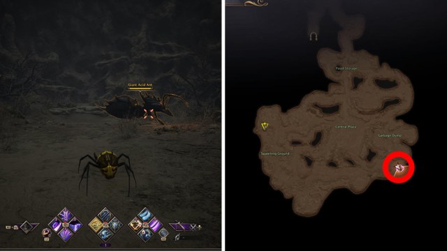 The location of the Giant Acid Ant in Throne and Liberty.