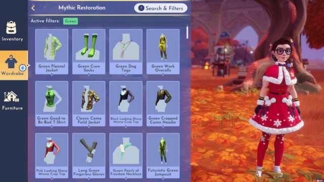 Disney Dreamlight Valley Rustic and green clothes