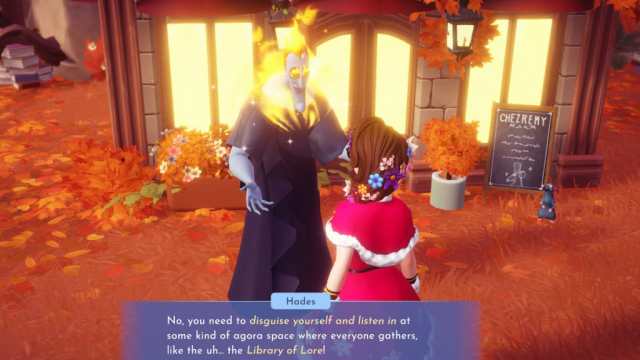 Disney Dreamlight Valley Hades Mythic Restoration dialogue