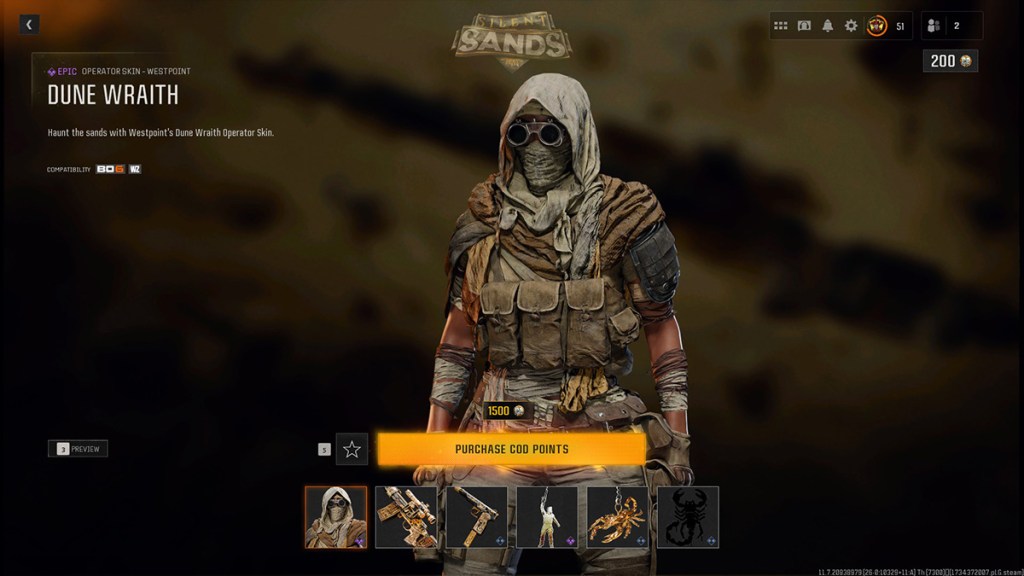Dune Wraith Operator in Call of Duty: Black Ops 6