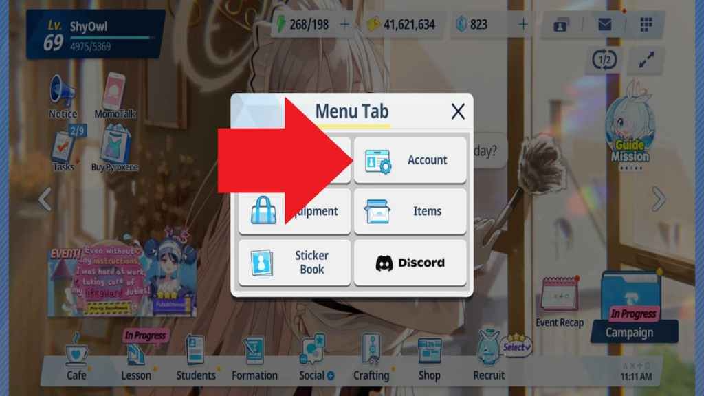 How to redeem Blue Archive codes step 2