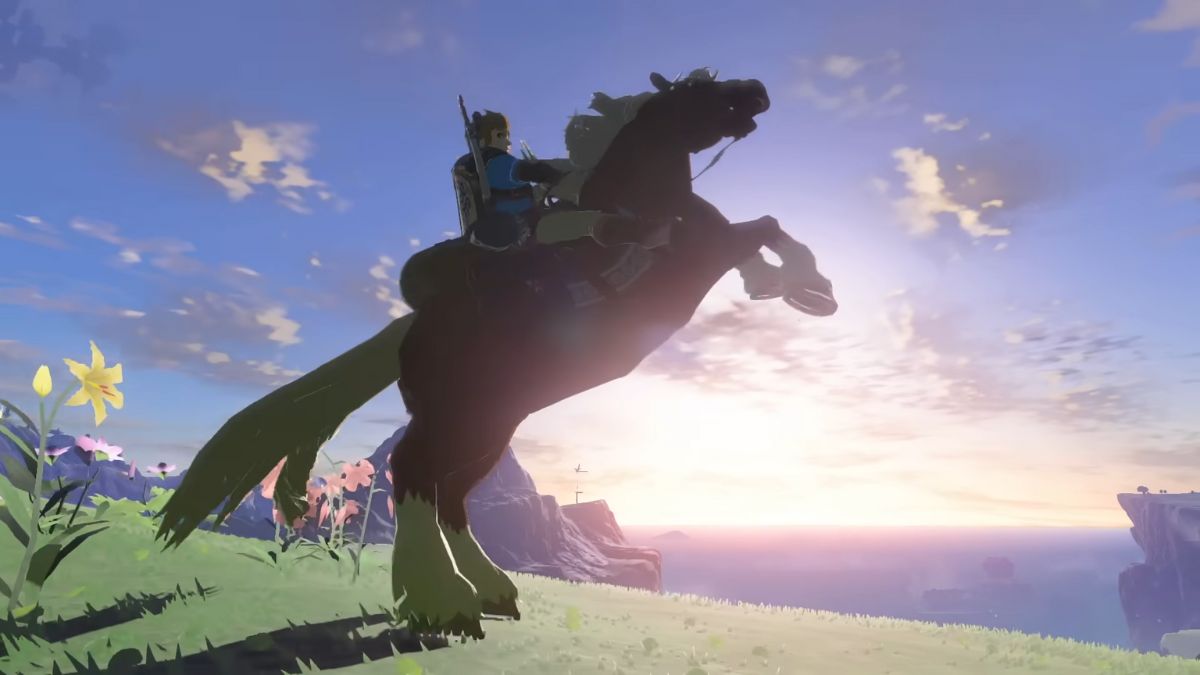 Link riding a horse in Tears of the Kingdom