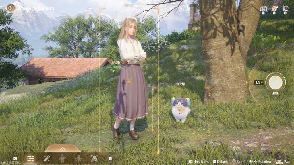 Make sure the gold boxes are in view when taking the photo in Infinity Nikki