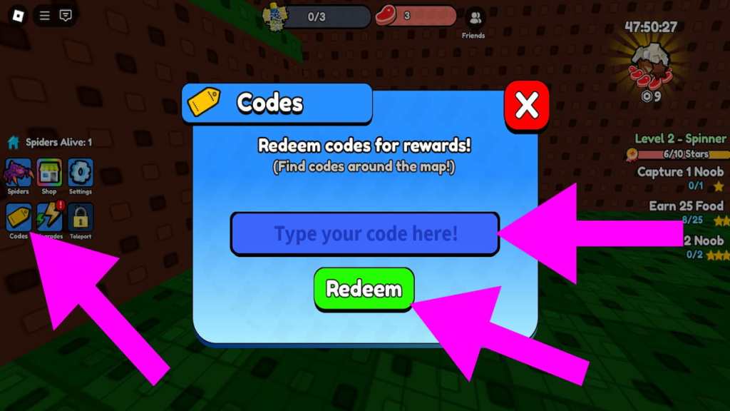 How to redeem Spider Army codes