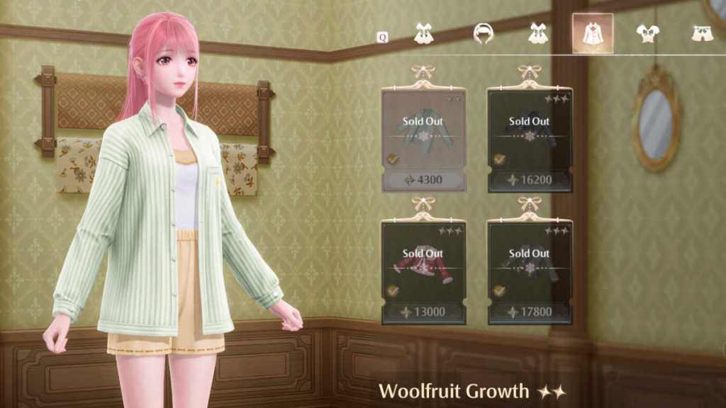 Woolfruit Growth top in the store in Infinity Nikki