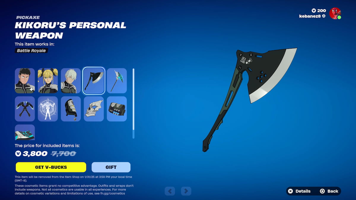 Look into Kaiju No. 8 Fortnite bundle