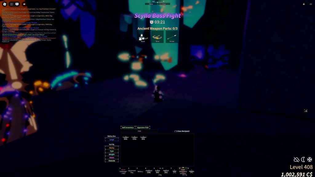 Fisch player has all crossbow parts