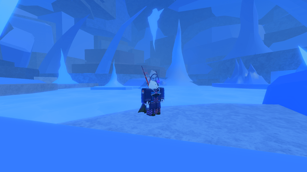 A Fisch player is standing in Challenger's Deep