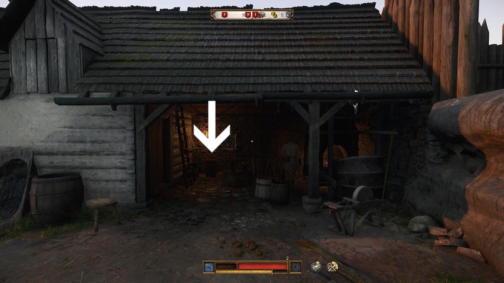 The location of the blunt weapons.