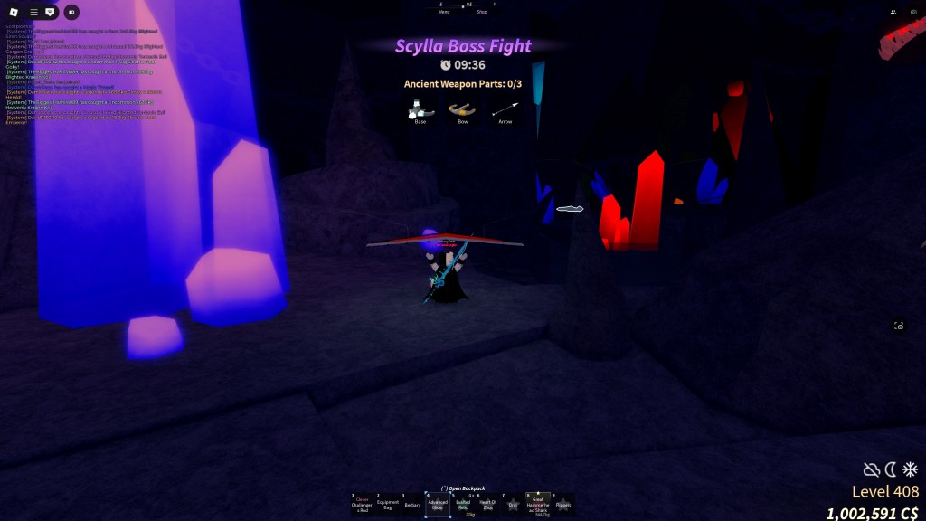 Fisch player is gathering all crossbow parts