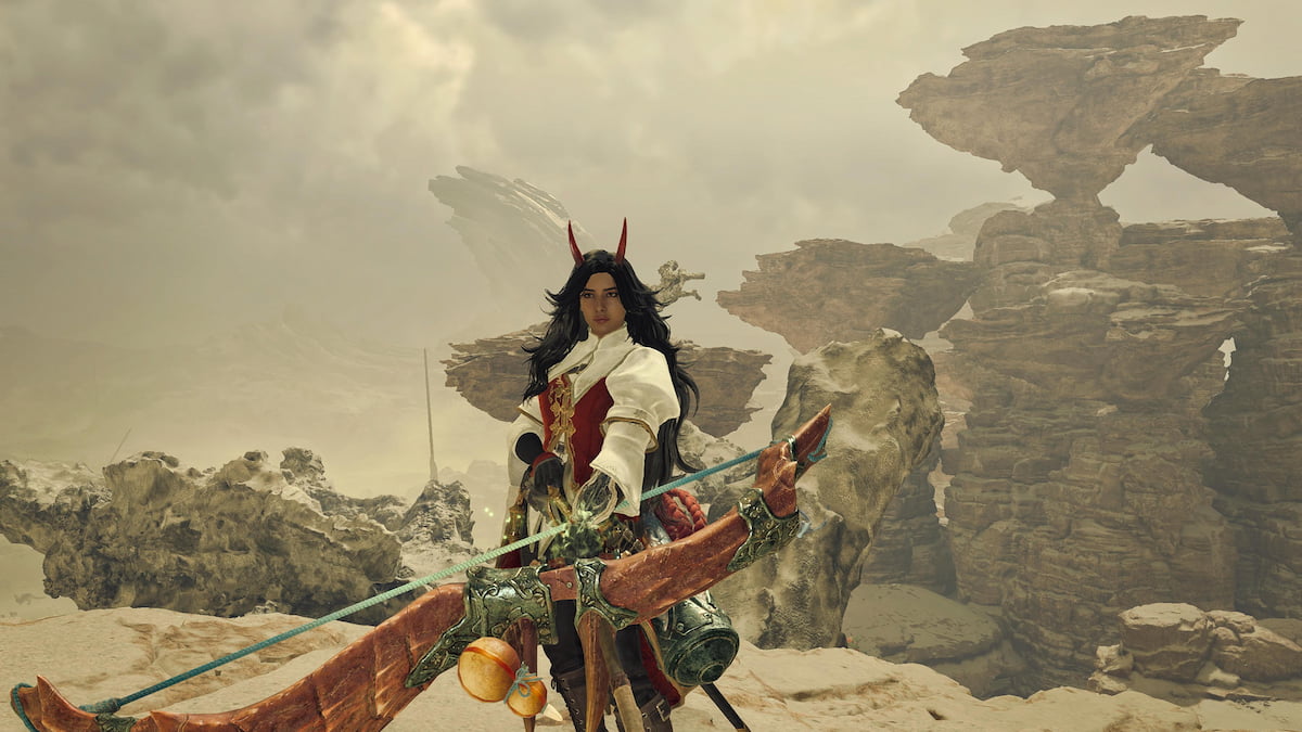 Hunter wielding a Bow in MH Wilds