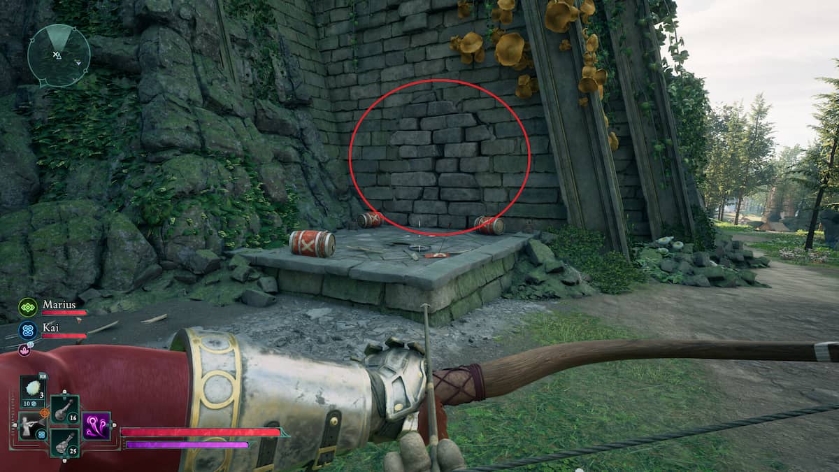 Stone Wall at Pargrun Cache